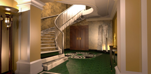 Arte Dell' Abitare - Progetto di Restyling  dell' Hotel  "La Griffe" - Scala - Rendering : Maria Gabriella Milinci - Charlotte Brancuci